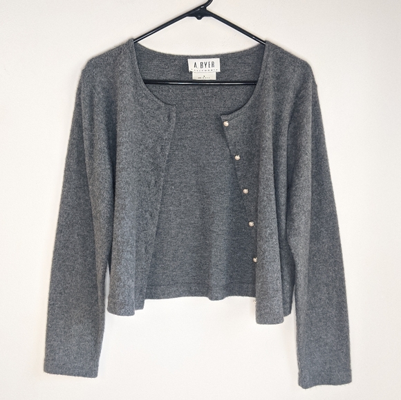 Vintage 90s Cropped Button Down Fuzzy Cardigan - Picture 4 of 9